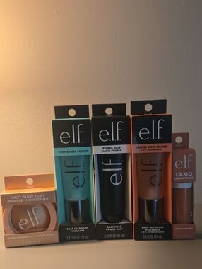 e.l.f. Power Grip Primers Trio + Highlighter & Camo Liquid Blush